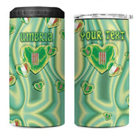 Personalized Italy Umbria 4 in 1 Can Cooler Tumbler Flag Emerald Heart Candy