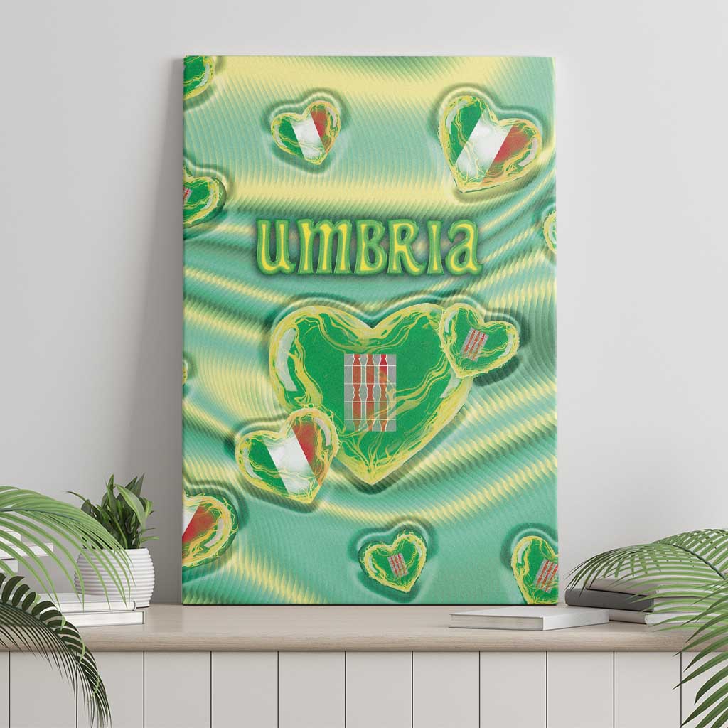 Italy Umbria Canvas Wall Art Flag Emerald Heart Candy