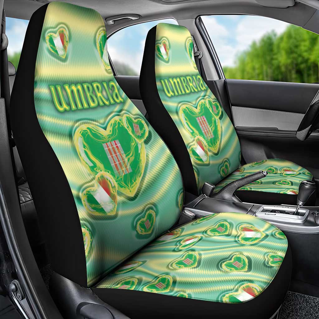 Italy Umbria Car Seat Cover Flag Emerald Heart Candy
