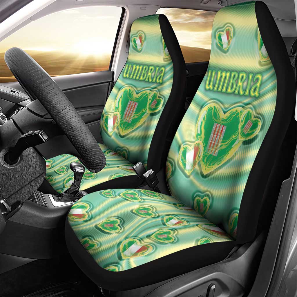 Italy Umbria Car Seat Cover Flag Emerald Heart Candy
