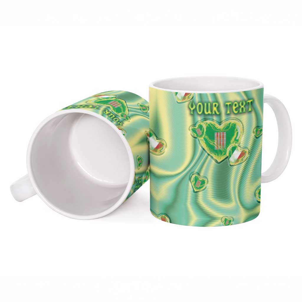Personalized Italy Umbria Ceramic Mug Flag Emerald Heart Candy