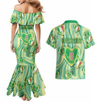 Personalized Italy Umbria Couples Matching Mermaid Dress and Hawaiian Shirt Flag Emerald Heart Candy