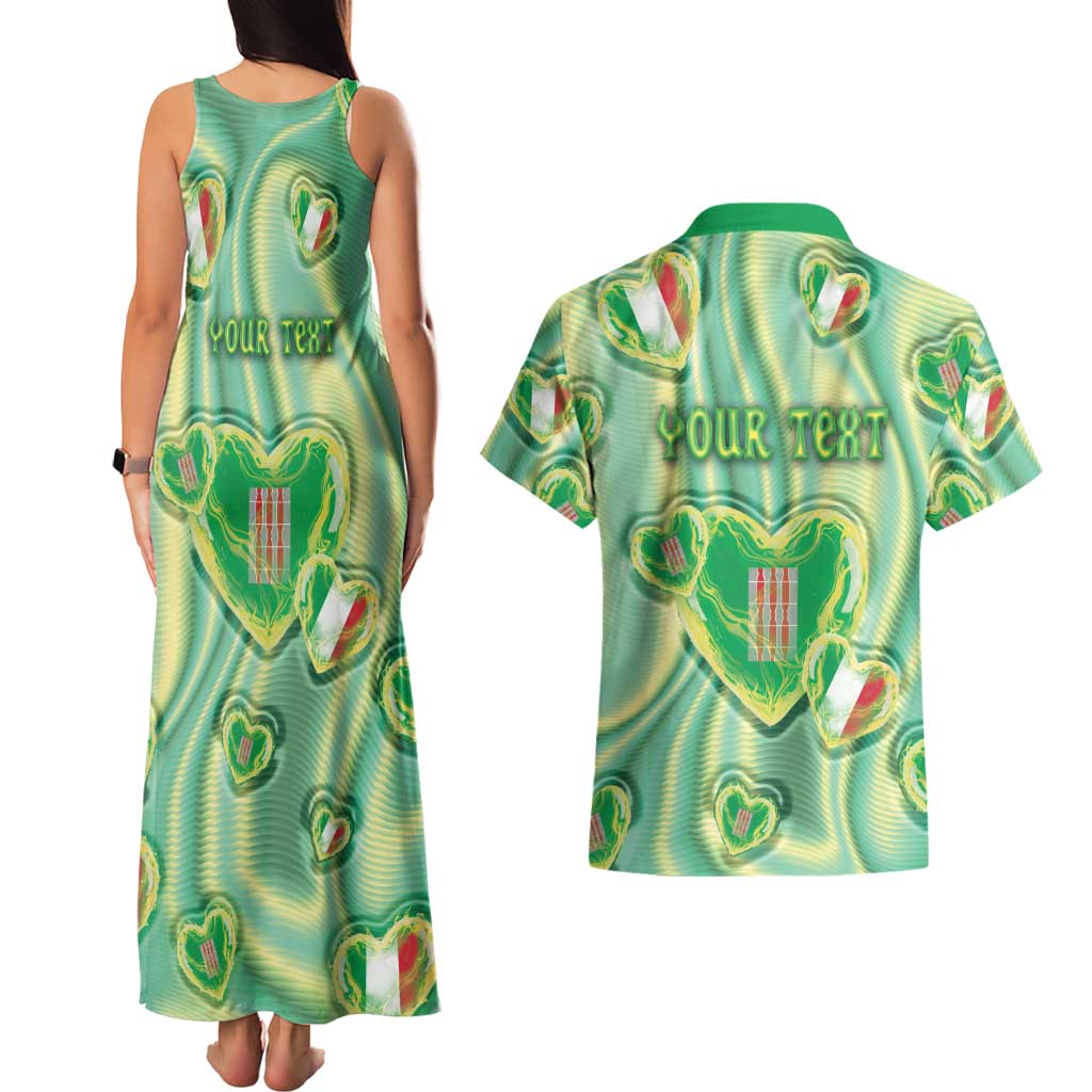 Personalized Italy Umbria Couples Matching Tank Maxi Dress and Hawaiian Shirt Flag Emerald Heart Candy