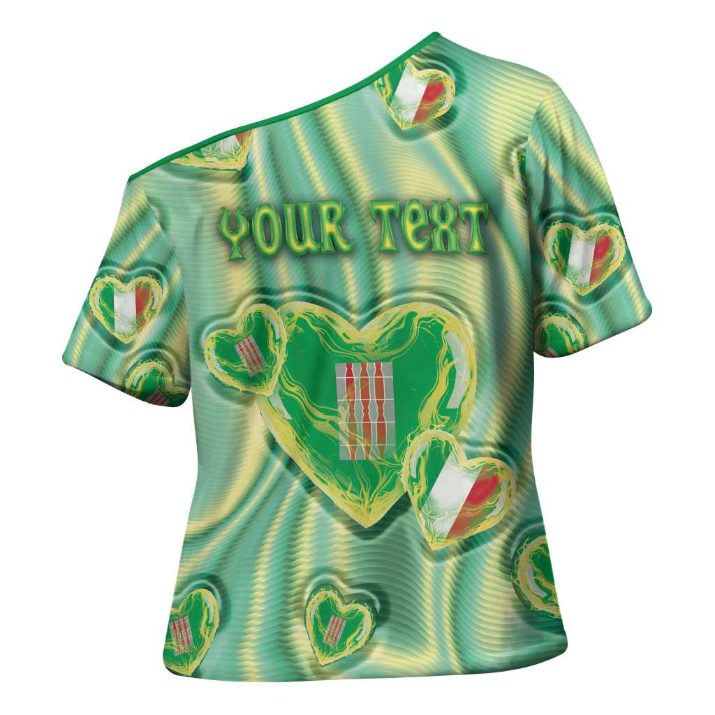 Personalized Italy Umbria Cross Shoulder Shirt Flag Emerald Heart Candy