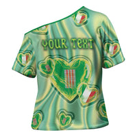 Personalized Italy Umbria Cross Shoulder Shirt Flag Emerald Heart Candy