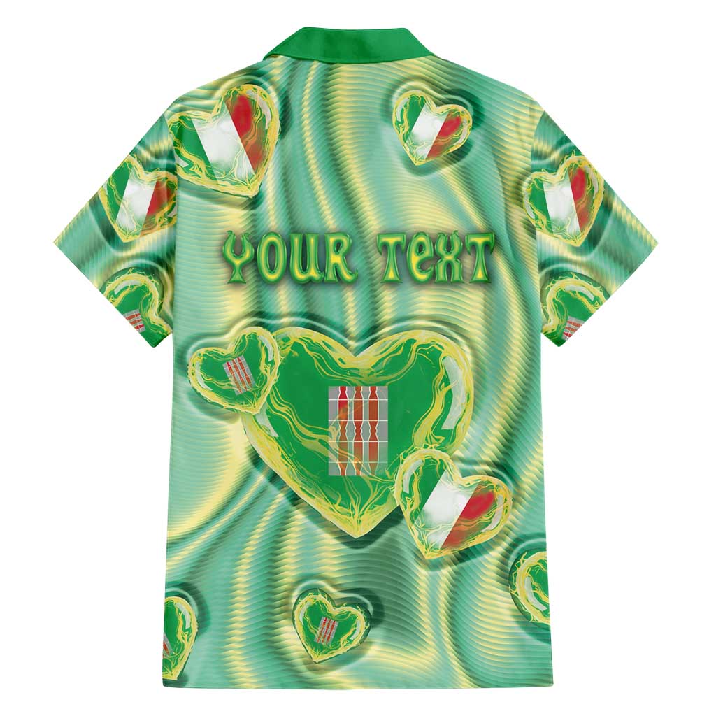 Personalized Italy Umbria Family Matching Long Sleeve Bodycon Dress and Hawaiian Shirt Flag Emerald Heart Candy