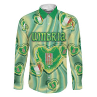 Personalized Italy Umbria Family Matching Long Sleeve Bodycon Dress and Hawaiian Shirt Flag Emerald Heart Candy
