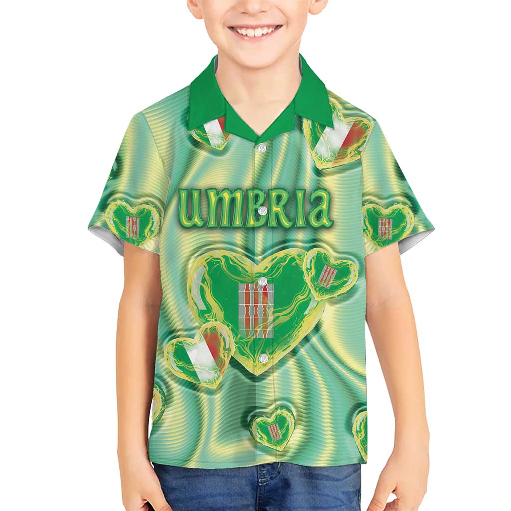 Personalized Italy Umbria Family Matching Long Sleeve Bodycon Dress and Hawaiian Shirt Flag Emerald Heart Candy