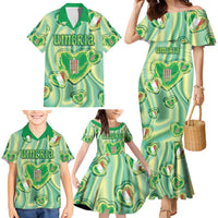 Personalized Italy Umbria Family Matching Mermaid Dress and Hawaiian Shirt Flag Emerald Heart Candy
