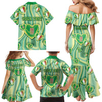 Personalized Italy Umbria Family Matching Mermaid Dress and Hawaiian Shirt Flag Emerald Heart Candy