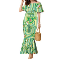 Personalized Italy Umbria Family Matching Mermaid Dress and Hawaiian Shirt Flag Emerald Heart Candy