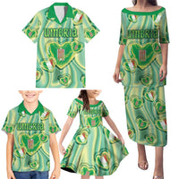 Personalized Italy Umbria Family Matching Puletasi and Hawaiian Shirt Flag Emerald Heart Candy