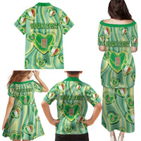 Personalized Italy Umbria Family Matching Puletasi and Hawaiian Shirt Flag Emerald Heart Candy