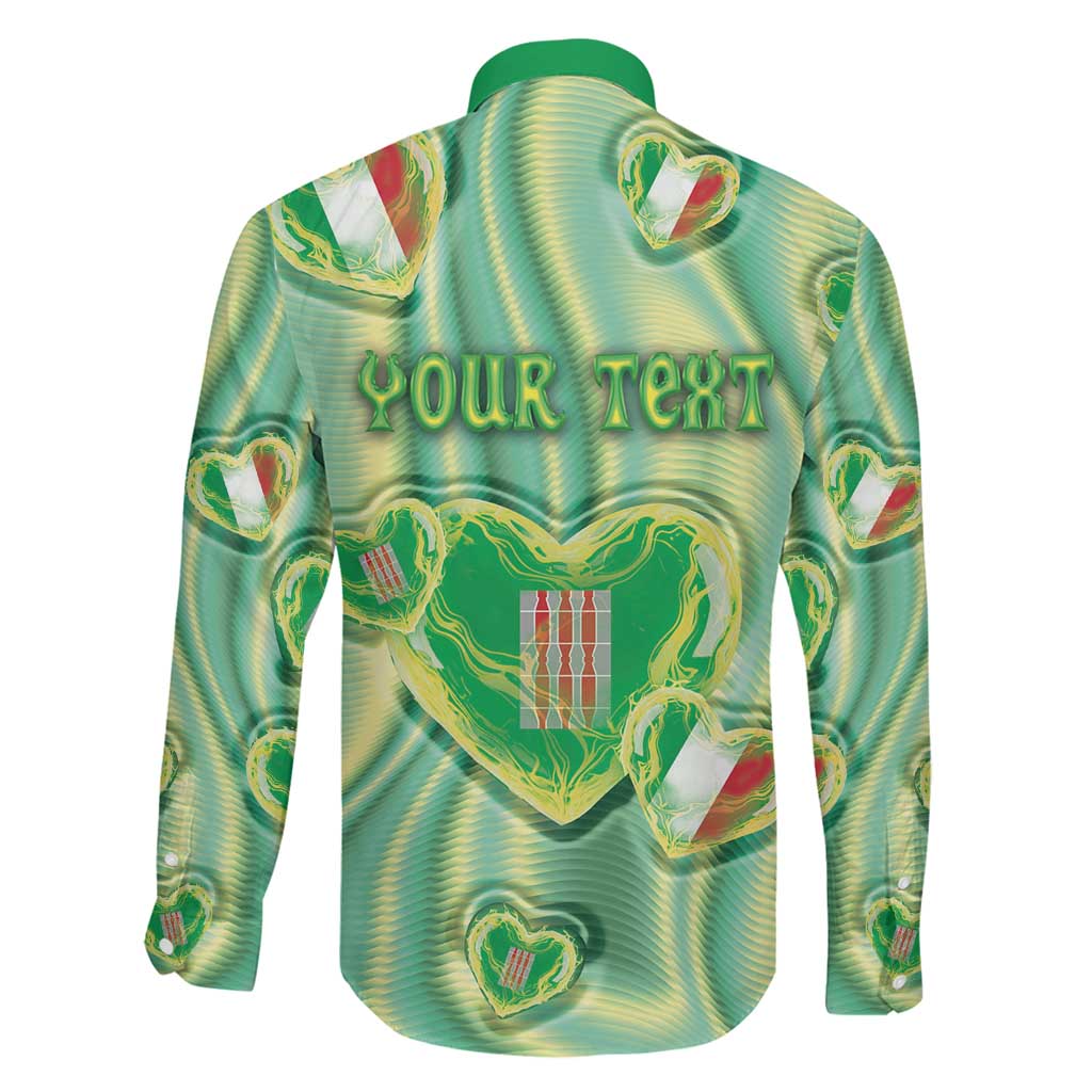 Personalized Italy Umbria Family Matching Short Sleeve Bodycon Dress and Hawaiian Shirt Flag Emerald Heart Candy