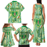 Personalized Italy Umbria Family Matching Tank Maxi Dress and Hawaiian Shirt Flag Emerald Heart Candy