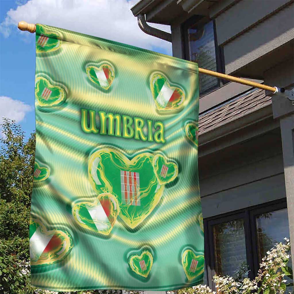 Italy Umbria Garden Flag Flag Emerald Heart Candy