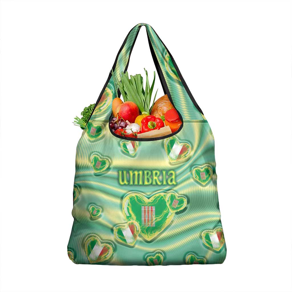 Italy Umbria Grocery Bag Flag Emerald Heart Candy
