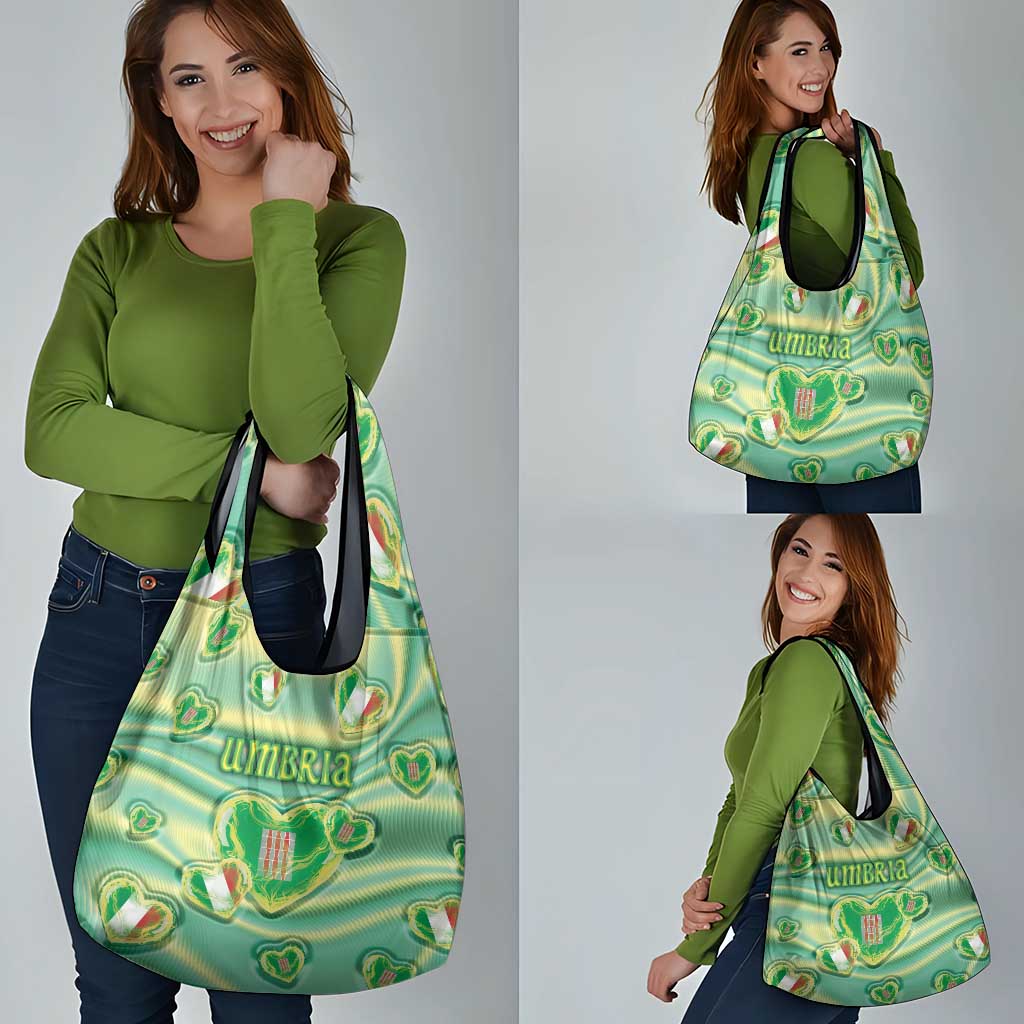 Italy Umbria Grocery Bag Flag Emerald Heart Candy