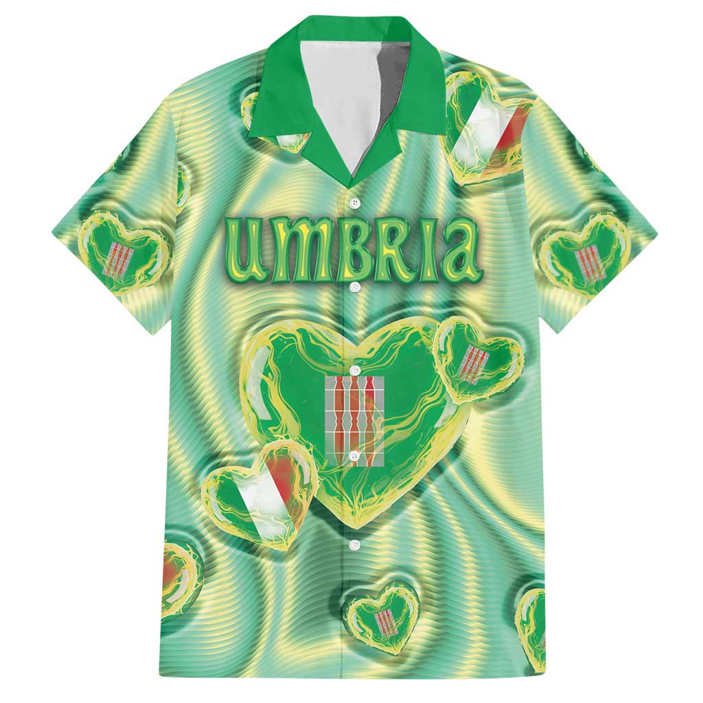 Personalized Italy Umbria Hawaiian Shirt Flag Emerald Heart Candy