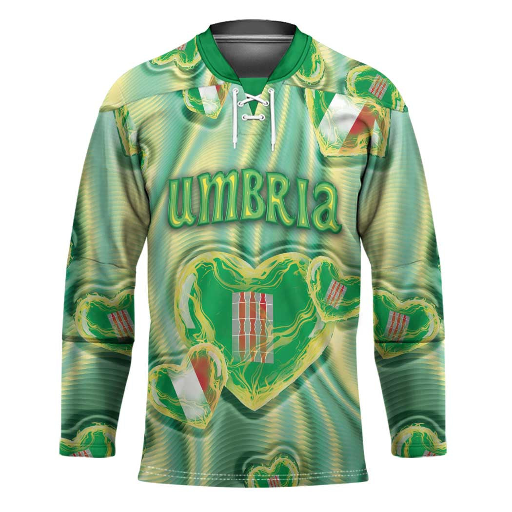 Personalized Italy Umbria Hockey Jersey Flag Emerald Heart Candy