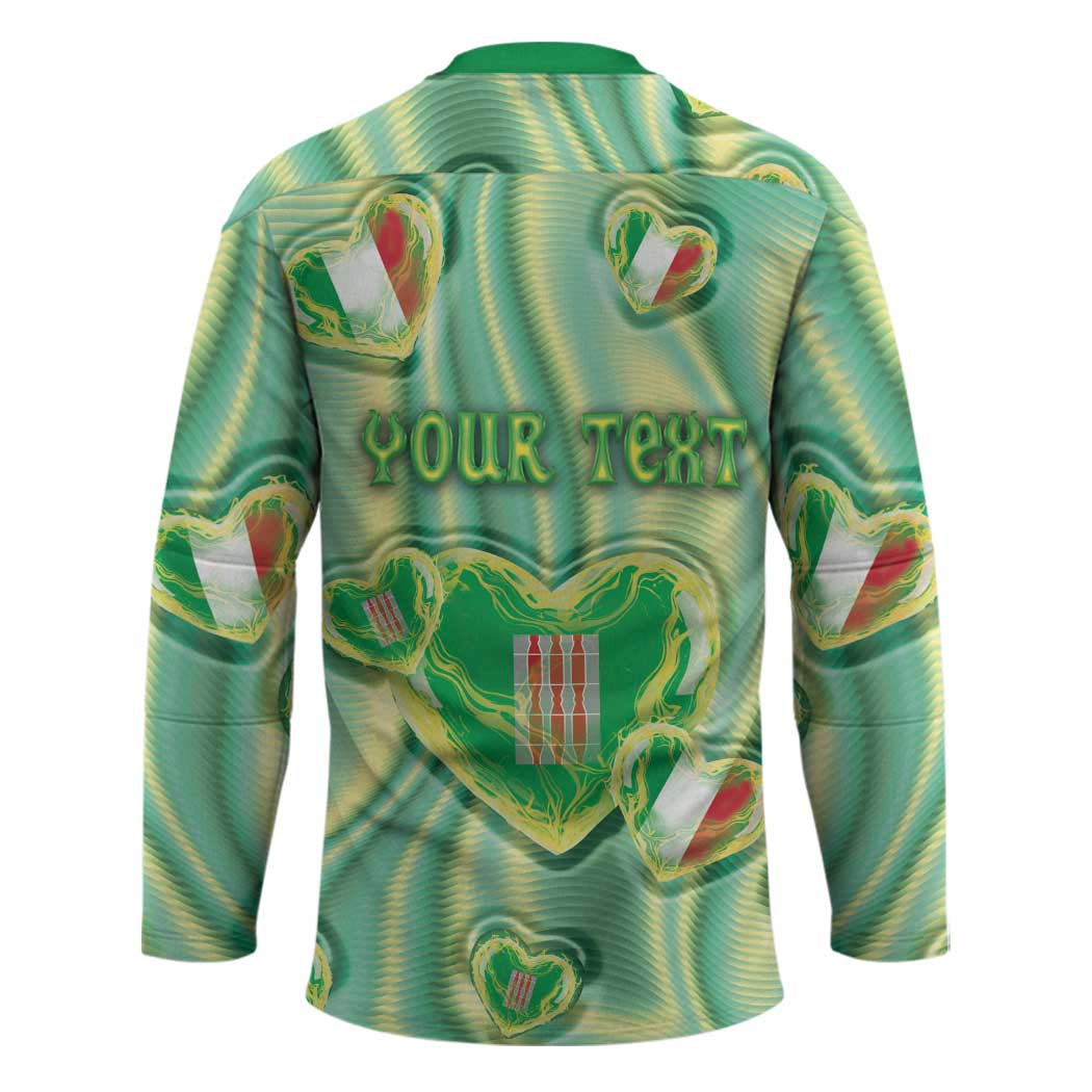Personalized Italy Umbria Hockey Jersey Flag Emerald Heart Candy