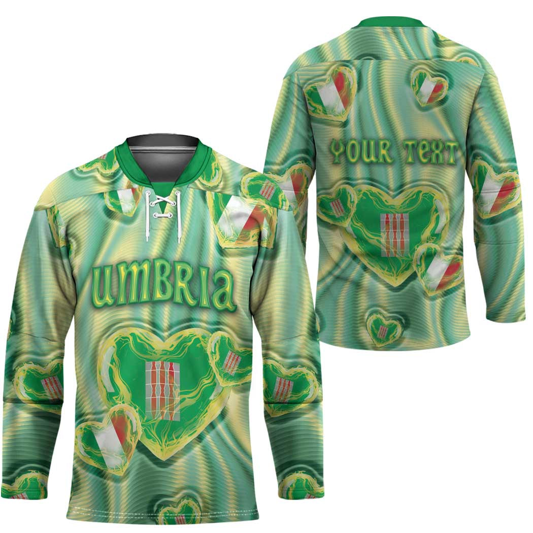 Personalized Italy Umbria Hockey Jersey Flag Emerald Heart Candy