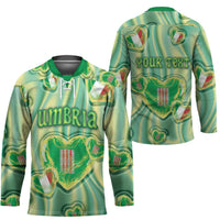 Personalized Italy Umbria Hockey Jersey Flag Emerald Heart Candy
