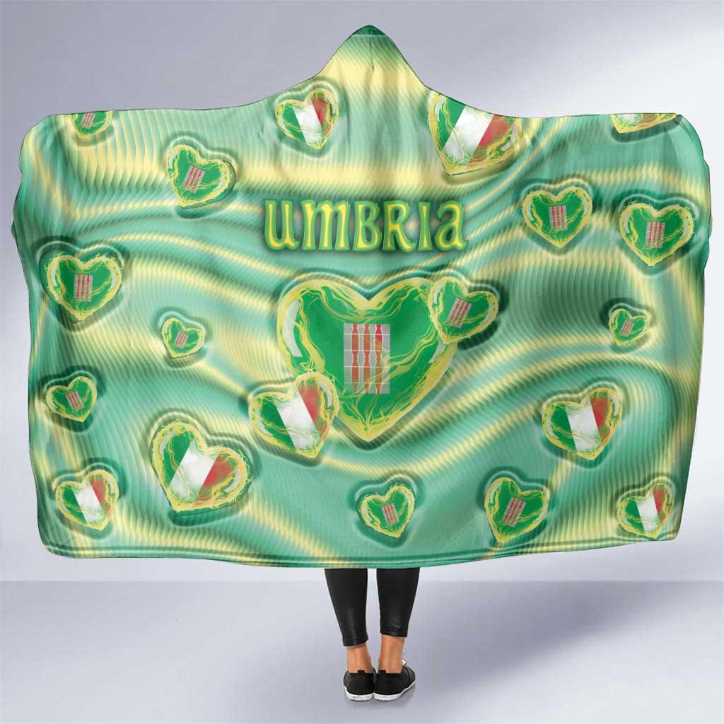 Italy Umbria Hooded Blanket Flag Emerald Heart Candy