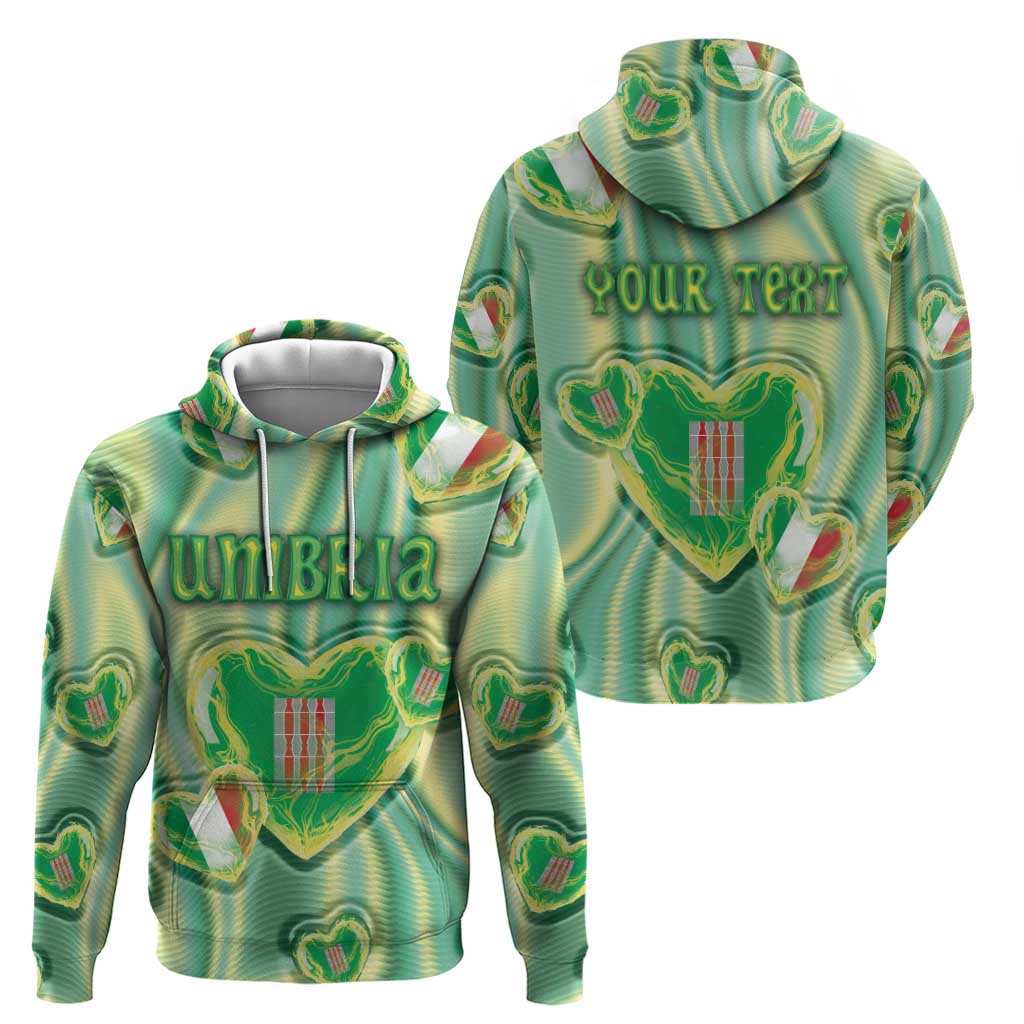 Personalized Italy Umbria Hoodie Flag Emerald Heart Candy