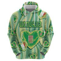 Personalized Italy Umbria Hoodie Flag Emerald Heart Candy