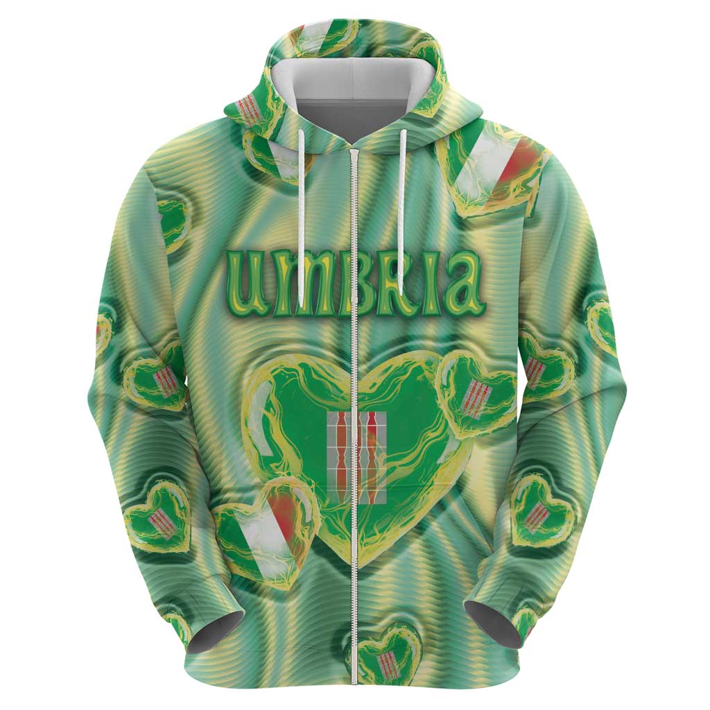 Personalized Italy Umbria Hoodie Flag Emerald Heart Candy
