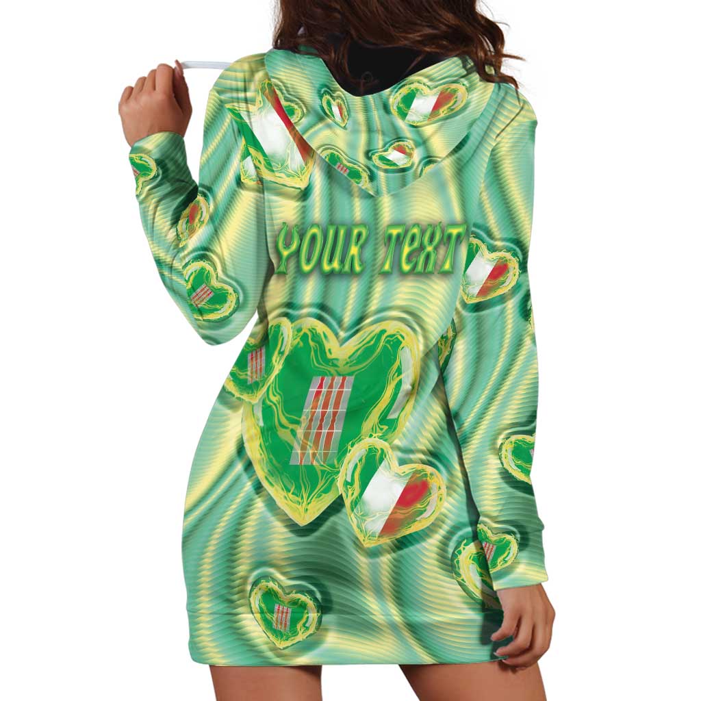 Personalized Italy Umbria Hoodie Dress Flag Emerald Heart Candy