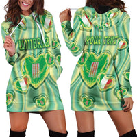 Personalized Italy Umbria Hoodie Dress Flag Emerald Heart Candy