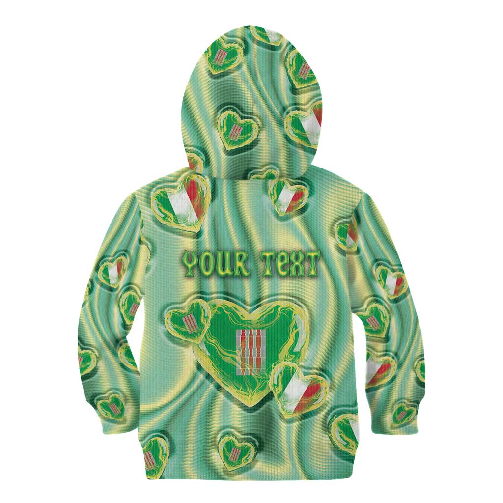 Personalized Italy Umbria Kid Hoodie Flag Emerald Heart Candy