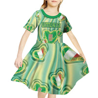 Personalized Italy Umbria Kid Short Sleeve Dress Flag Emerald Heart Candy
