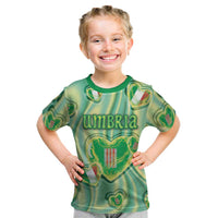 Personalized Italy Umbria Kid T Shirt Flag Emerald Heart Candy