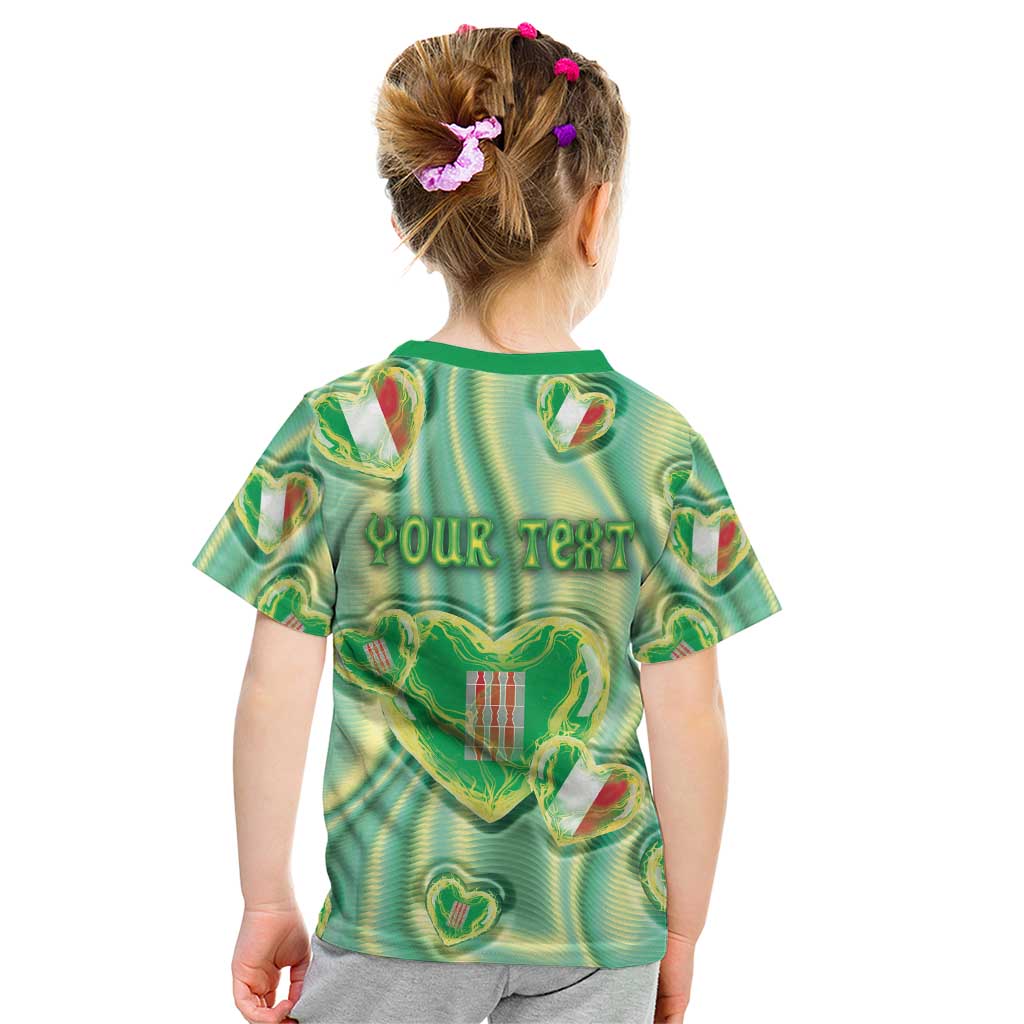 Personalized Italy Umbria Kid T Shirt Flag Emerald Heart Candy
