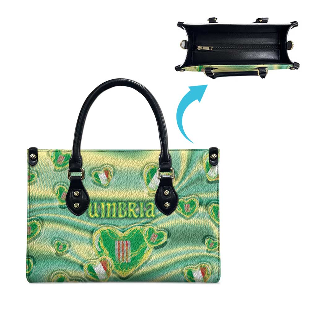 Italy Umbria Leather Bag Flag Emerald Heart Candy