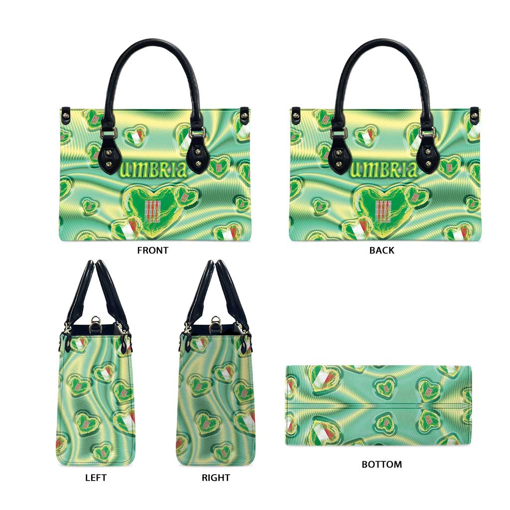 Italy Umbria Leather Bag Flag Emerald Heart Candy