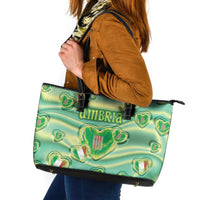 Italy Umbria Leather Tote Bag Flag Emerald Heart Candy