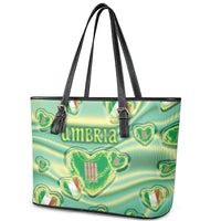 Italy Umbria Leather Tote Bag Flag Emerald Heart Candy