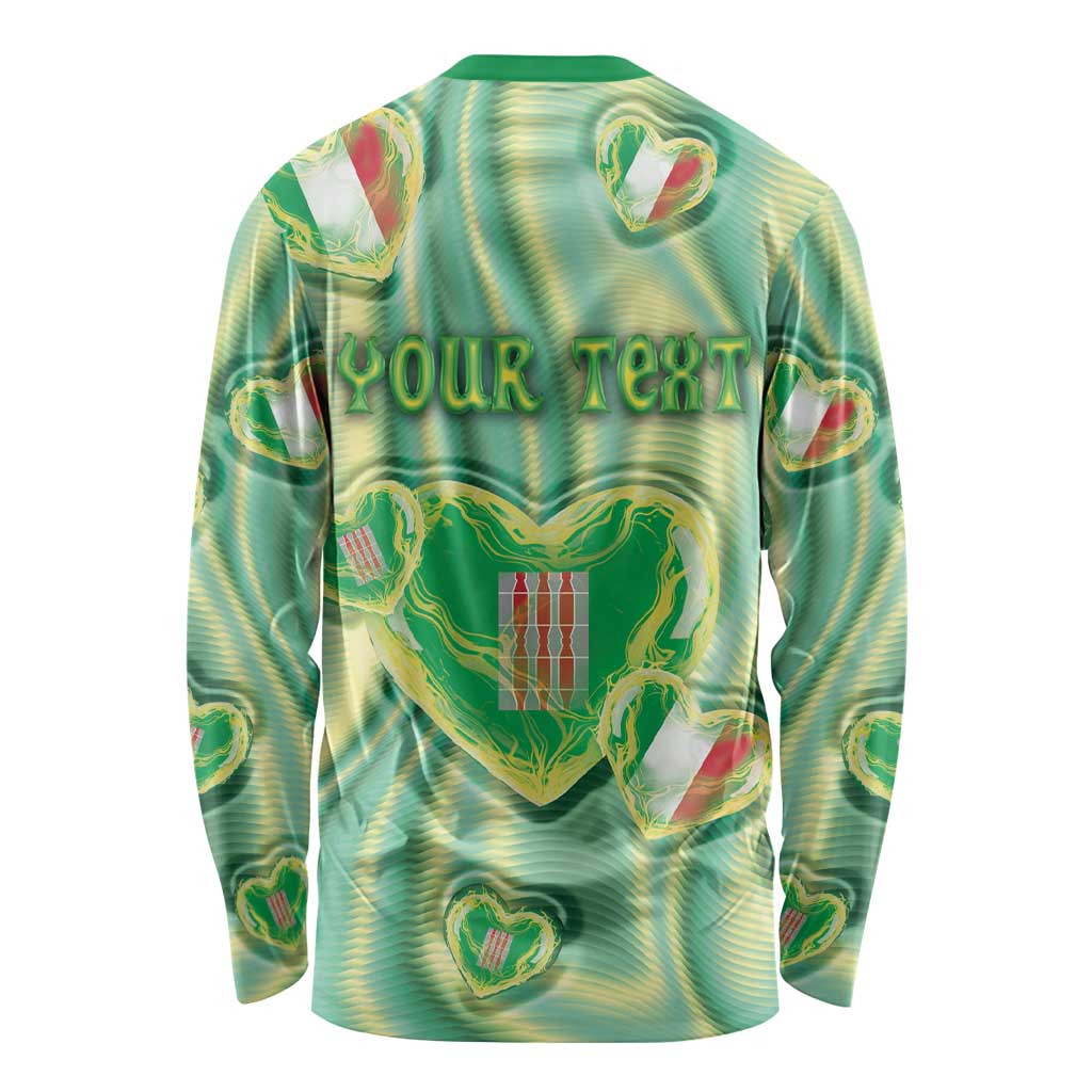 Personalized Italy Umbria Long Sleeve Shirt Flag Emerald Heart Candy