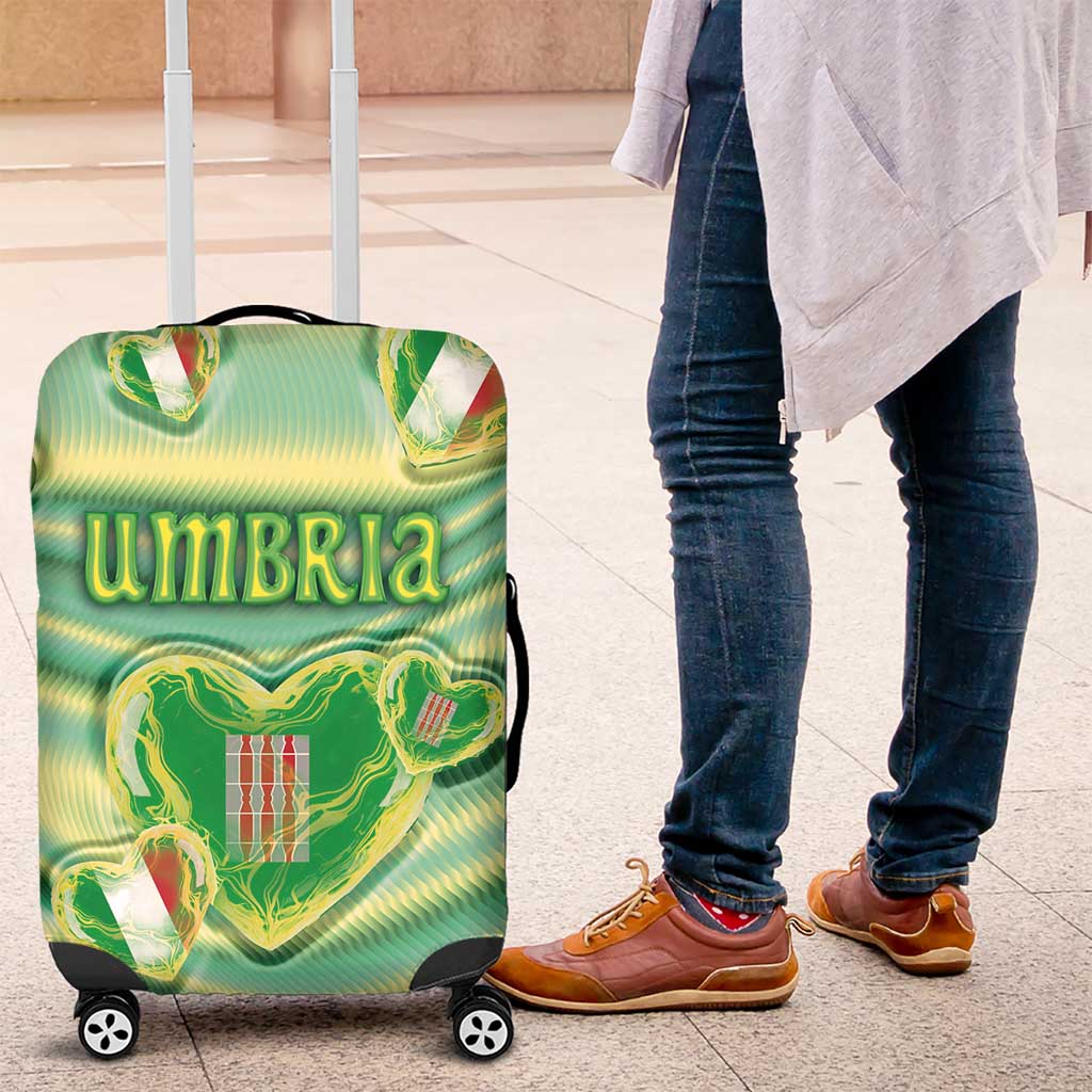 Italy Umbria Luggage Cover Flag Emerald Heart Candy