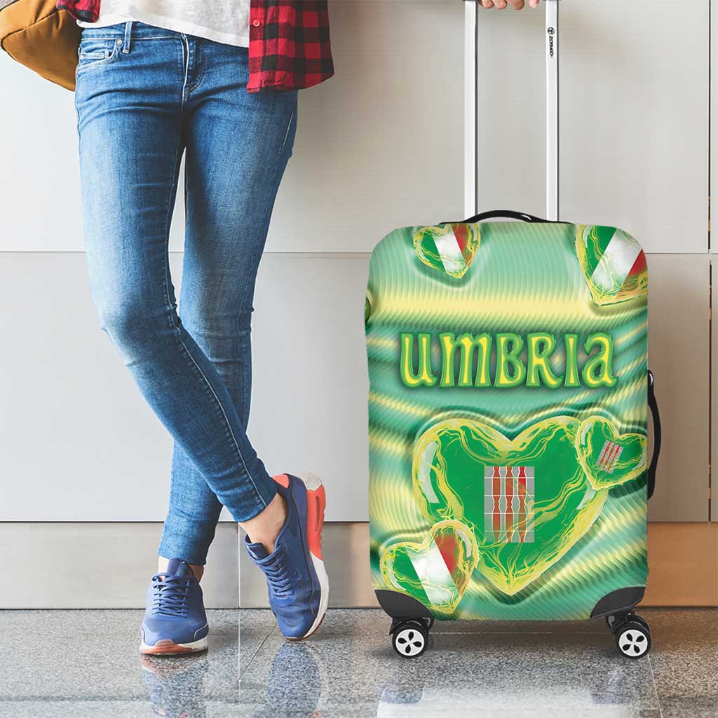 Italy Umbria Luggage Cover Flag Emerald Heart Candy