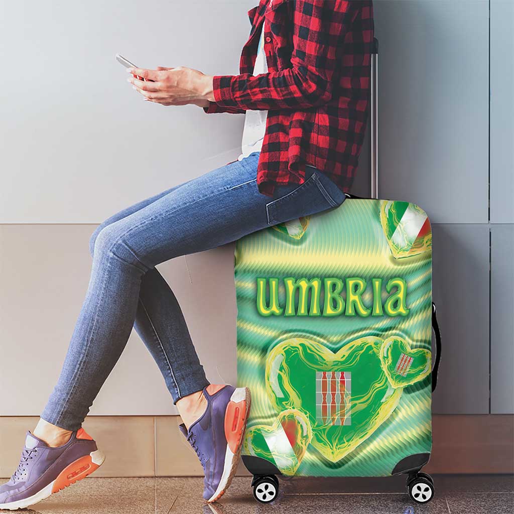 Italy Umbria Luggage Cover Flag Emerald Heart Candy