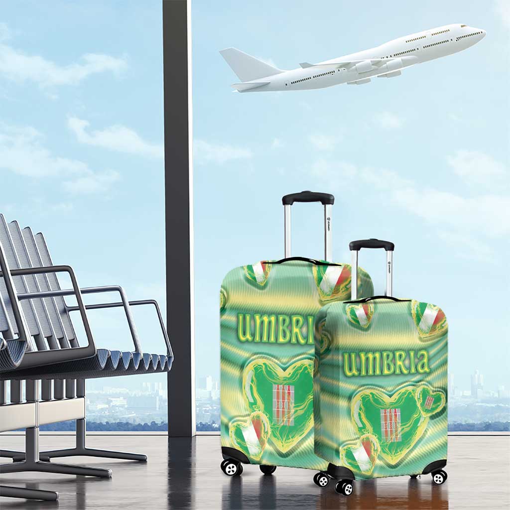 Italy Umbria Luggage Cover Flag Emerald Heart Candy
