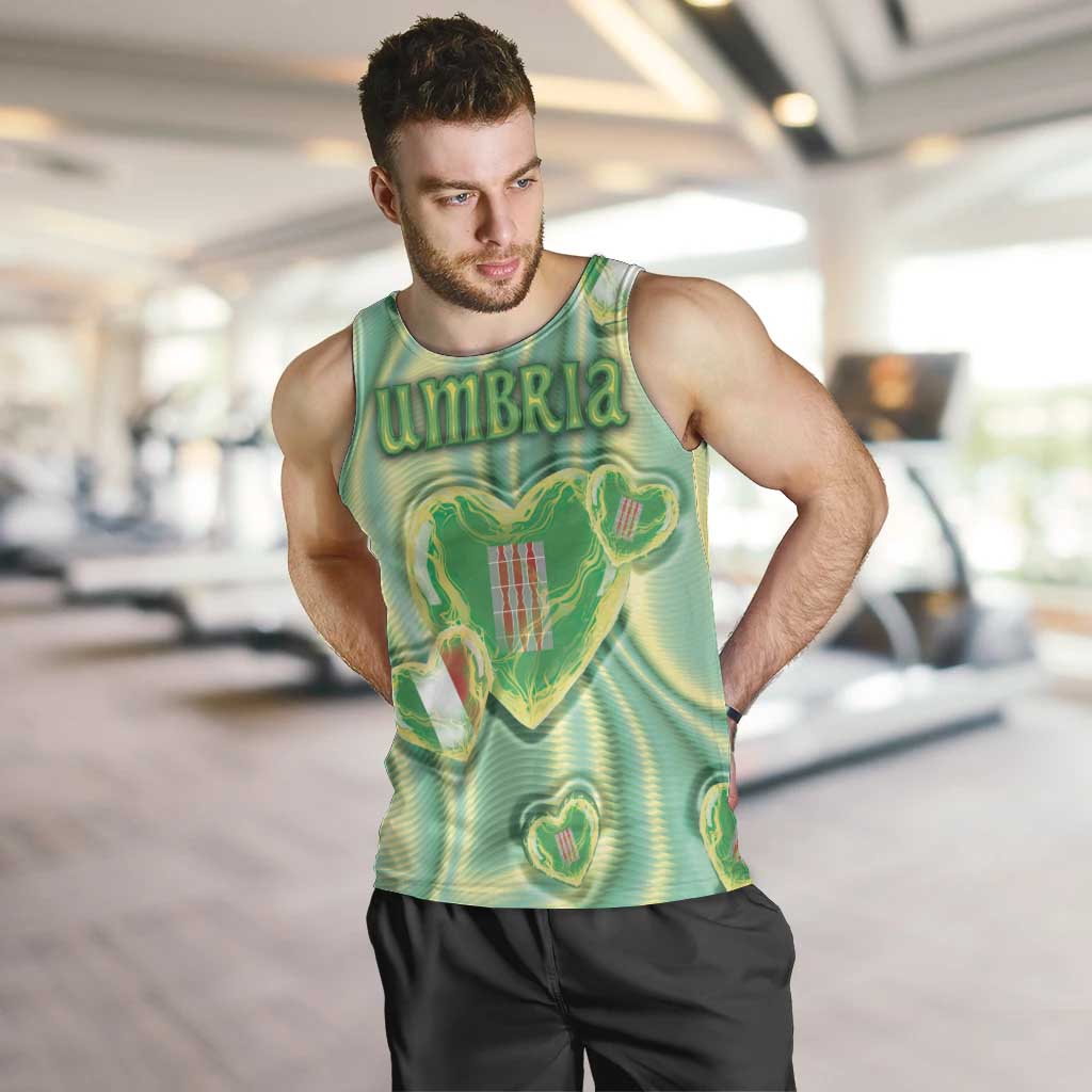 Personalized Italy Umbria Men Tank Top Flag Emerald Heart Candy