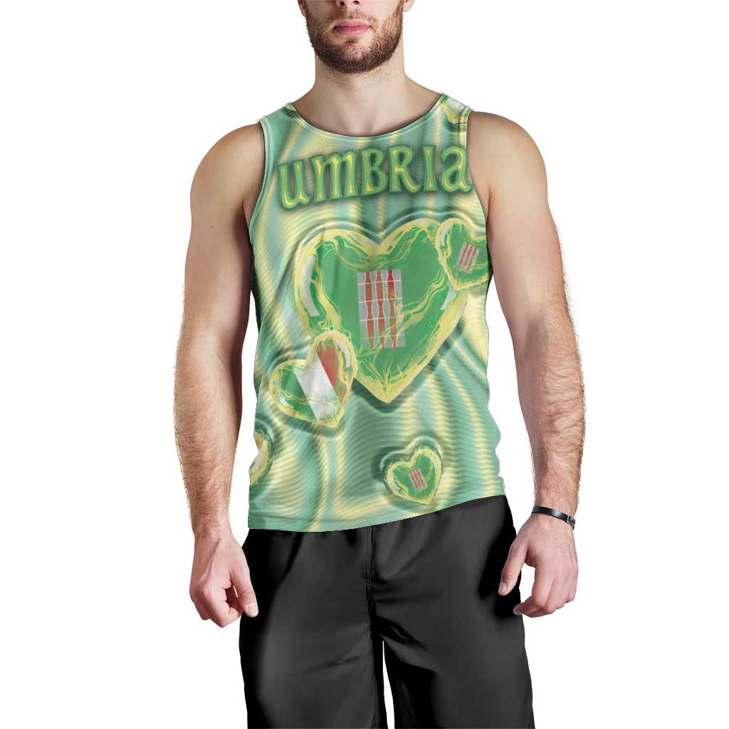 Personalized Italy Umbria Men Tank Top Flag Emerald Heart Candy