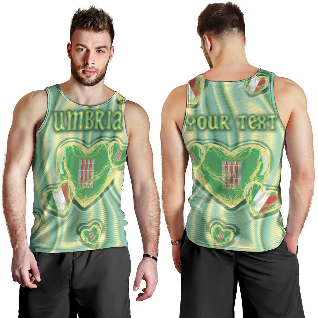 Personalized Italy Umbria Men Tank Top Flag Emerald Heart Candy