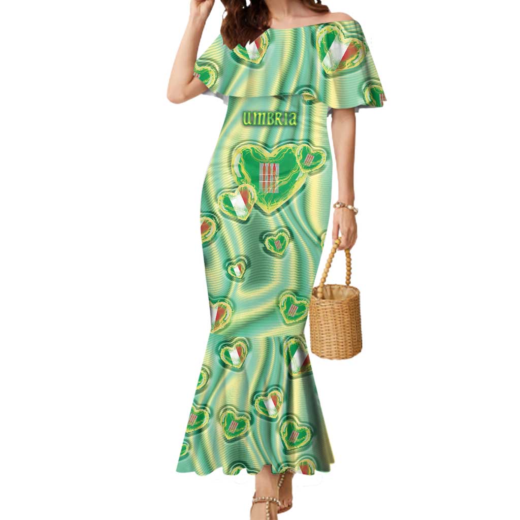 Personalized Italy Umbria Mermaid Dress Flag Emerald Heart Candy